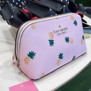 Kate Spade Staci Small Pineapples Printed Makeup Bag Pink Multi